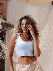 Load image into Gallery viewer, Blue Crop Top