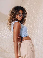 Load image into Gallery viewer, Blue Crop Top