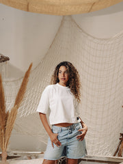 Load image into Gallery viewer, Off White Crop Oversized