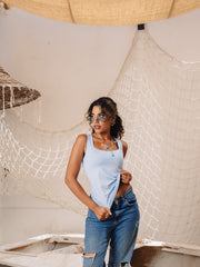 Load image into Gallery viewer, Blue Sleeveless Top
