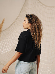 Load image into Gallery viewer, Black Crop Oversized
