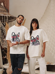 Load image into Gallery viewer, Crown Flowers Off White T-Shirt
