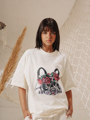 Load image into Gallery viewer, Crown Flowers Off White T-Shirt
