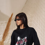 Load image into Gallery viewer, Crown Flowers Black T-Shirt
