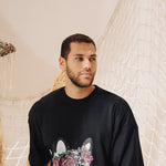 Load image into Gallery viewer, Crown Flowers Black T-Shirt
