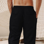 Load image into Gallery viewer, Men Black Linen Pants
