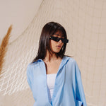 Load image into Gallery viewer, Blue Women Linen Shirt
