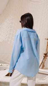 Blue Women Linen Shirt