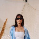 Load image into Gallery viewer, Blue Women Linen Shirt
